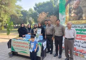 مراسم کاشت نهال جهت بزرگداشت یاد شهدای محیط بان و شهید محیط بان هدایت الله دیده بان + عکس