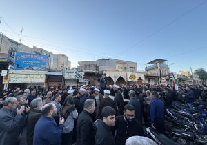 تجمع و عزاداری مردم دزفول در حرم حضرت سبزقبا(ع) در پی شهادت رهبر معظم انقلاب