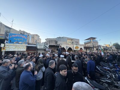 تجمع و عزاداری مردم دزفول در حرم حضرت سبزقبا(ع) در پی شهادت رهبر معظم انقلاب