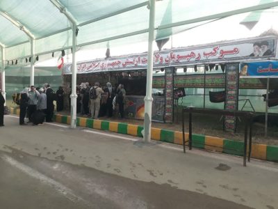 در مرز شلمچه مواکب آماده خدمت رسانی به زائران هستند